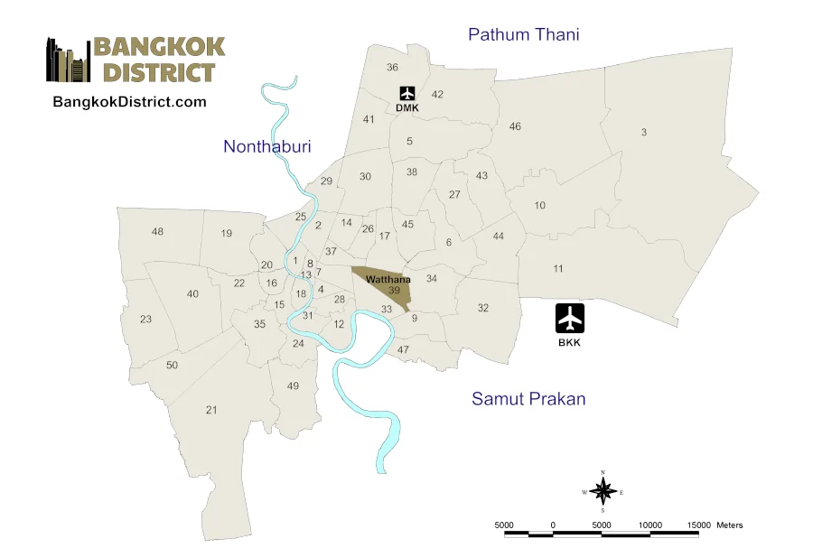 Map of Watthana District, Bangkok
